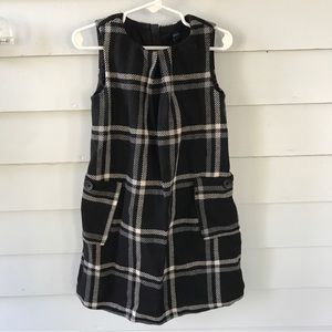 BabyGap 5T wool blend sleeveless A line dress black plaid Tucked Jumper